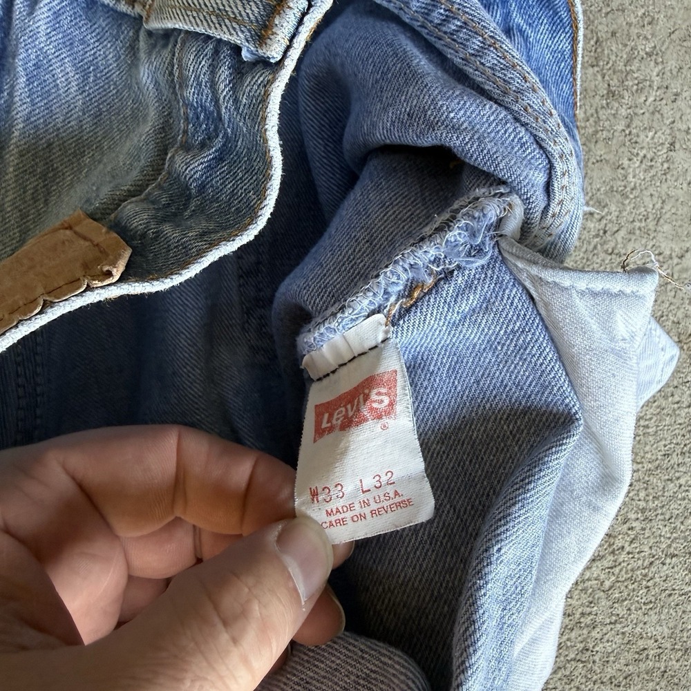 VINTAGE Levis 501‎ Jeans Mens 33x32 Blue Straight Medium Wash USA 80s - Picture 7 of 7
